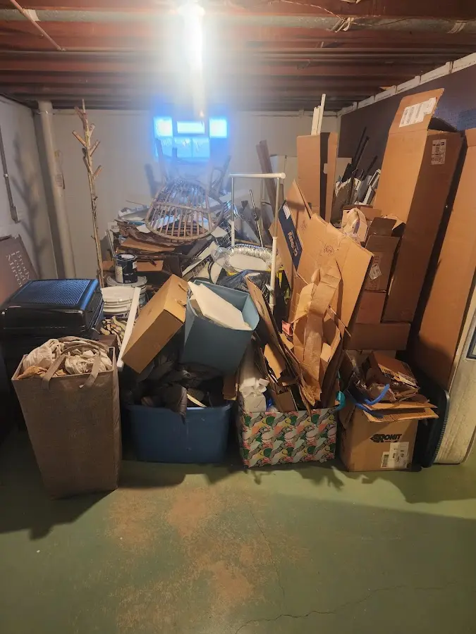 Roll-off dumpster container at job site for 2 Yard Dumpster Rental in Riverbank